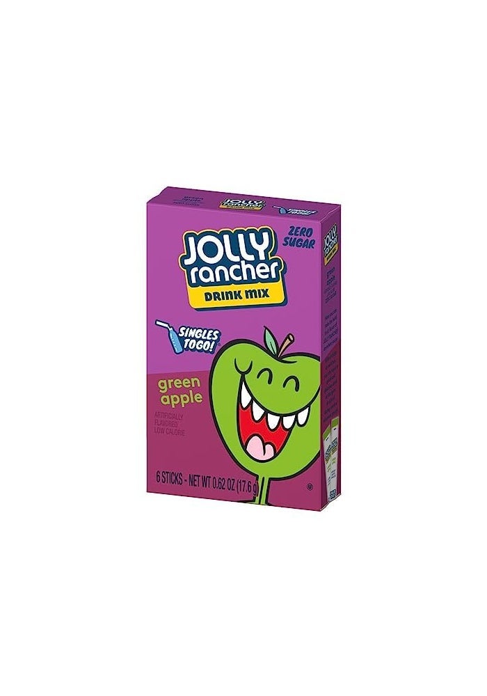 SINGLES TO GO! Jolly Rancher Drink Mix WaterTok Bundle - Blue Raspberry, Green Apple, Watermelon and Cherry Drink Mix - 0.63 Ounce (Pack of 6) - Image 5